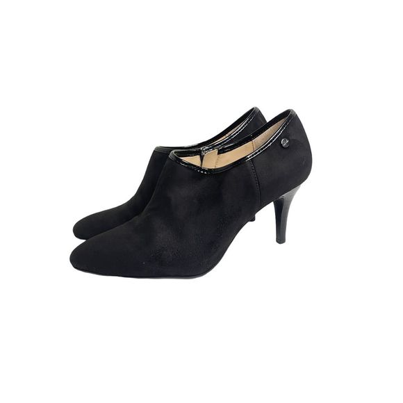 Calvin Klein Shoes - Calvin Klein Jenny Womens Black Suede Zip Heel Ankle Boots Booties SZ 8M